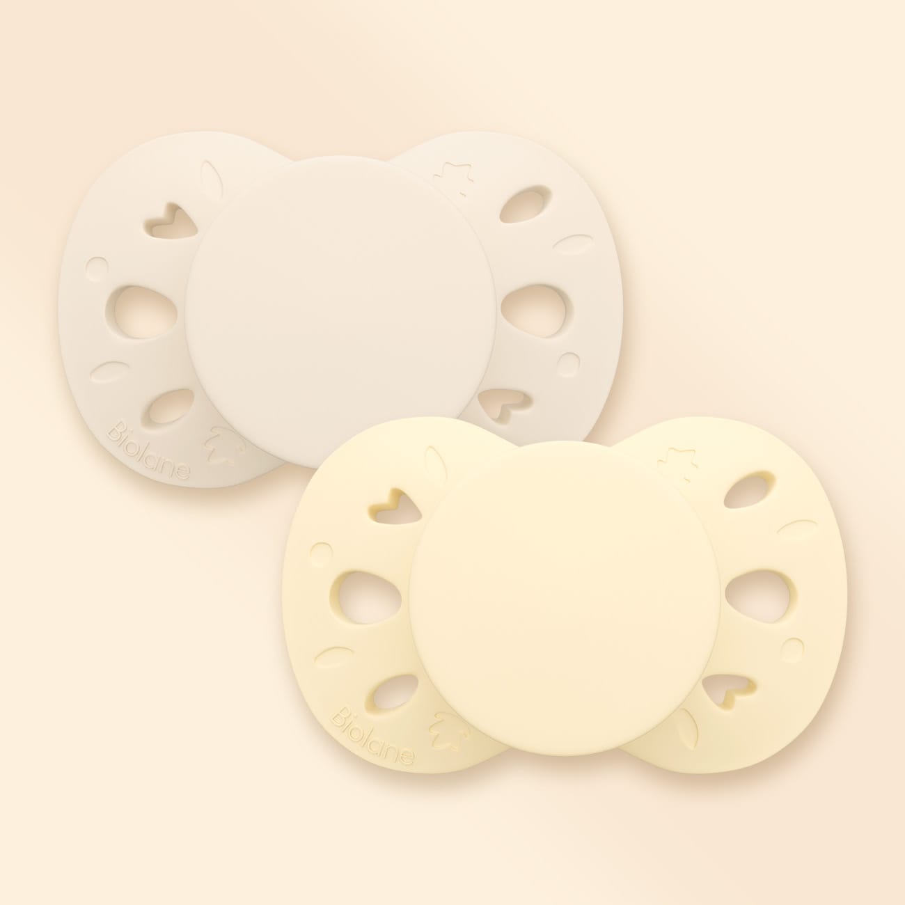 Lot de 2 sucettes anatomiques 0-6 mois Jaune