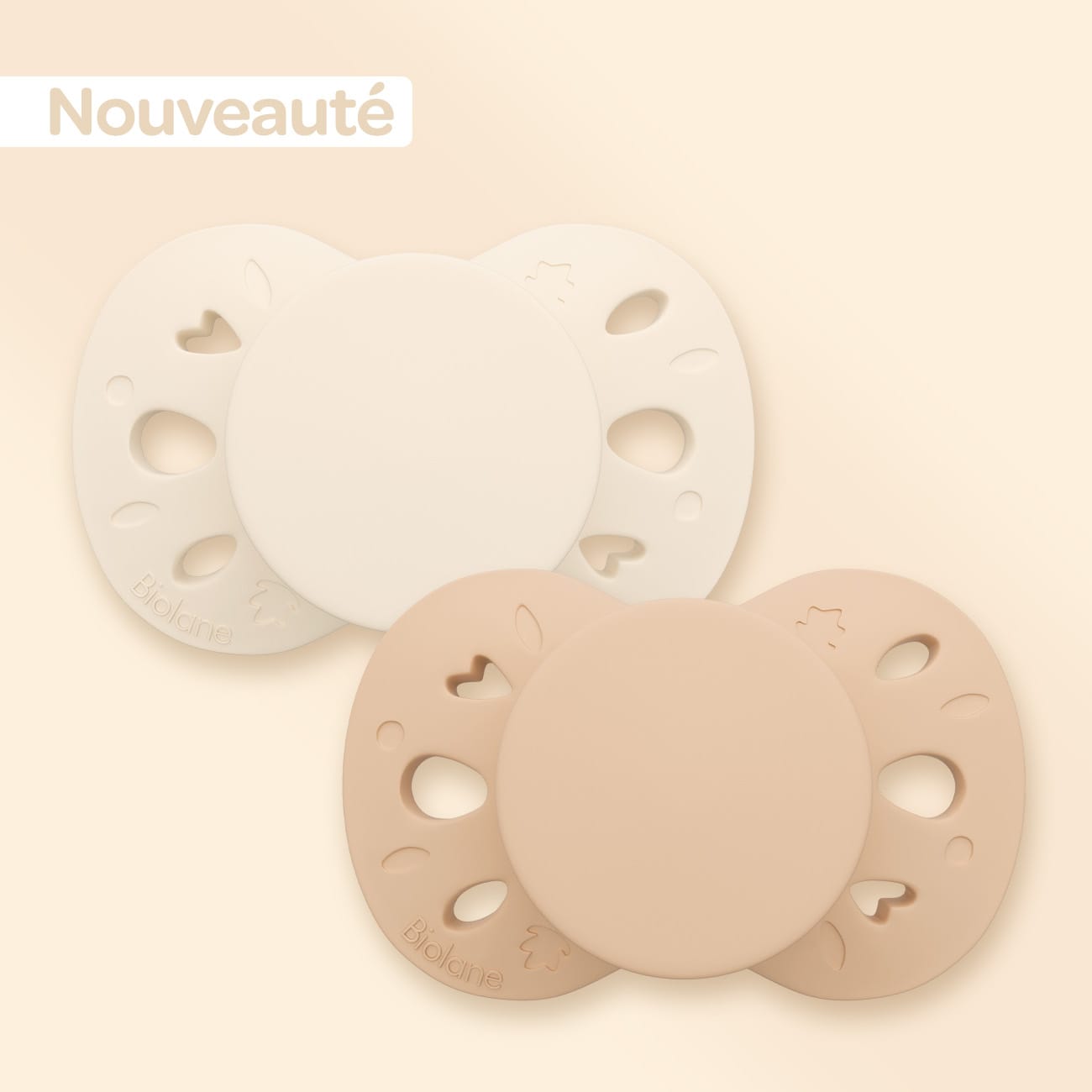 Lot de 2 sucettes anatomiques +18 mois Marron