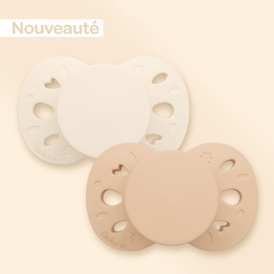 Lot de 2 sucettes anatomiques +18 mois Marron