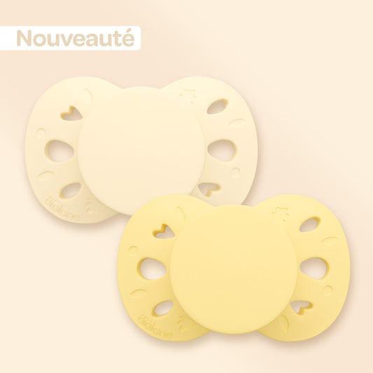 Lot de 2 sucettes anatomiques +18 mois Jaune