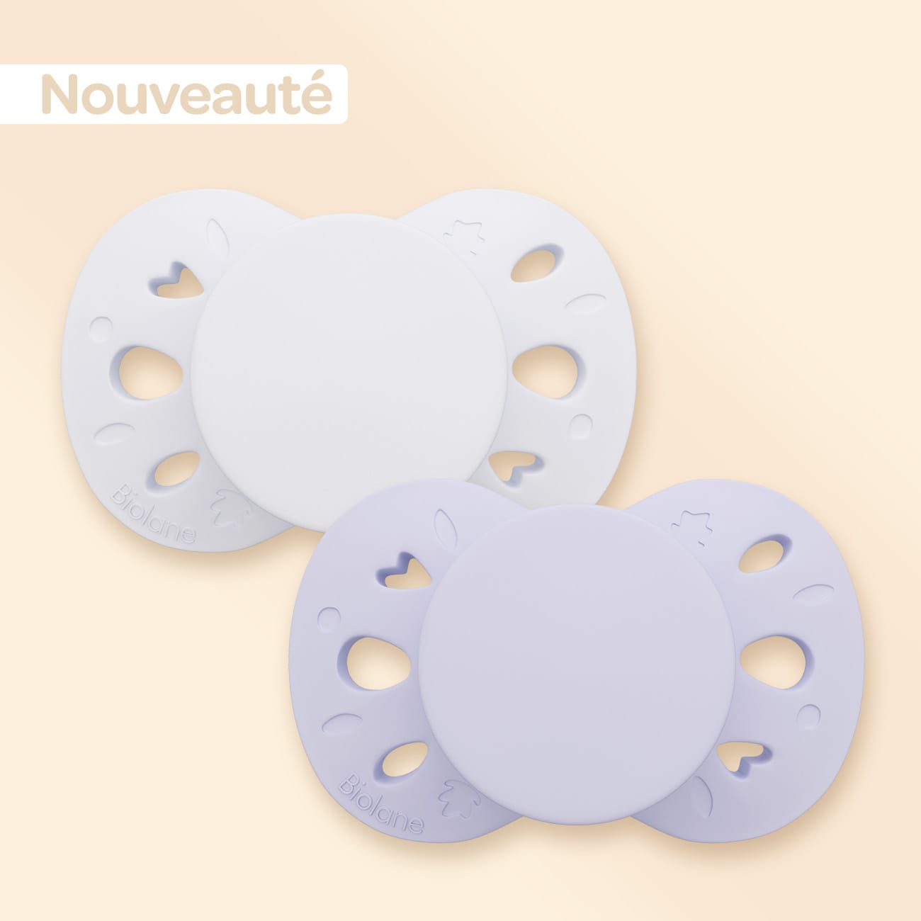 Lot de 2 sucettes anatomiques +18 mois Lilas