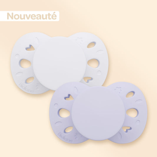 Lot de 2 sucettes anatomiques +18 mois Lilas