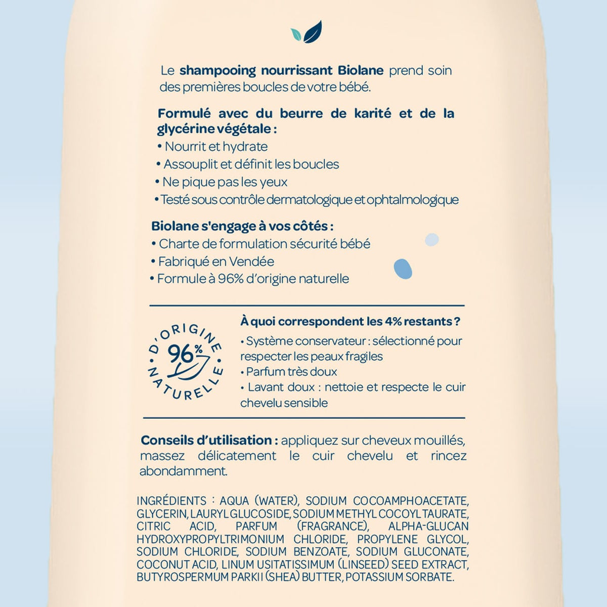 Shampooing nourrissant cheveux bouclés