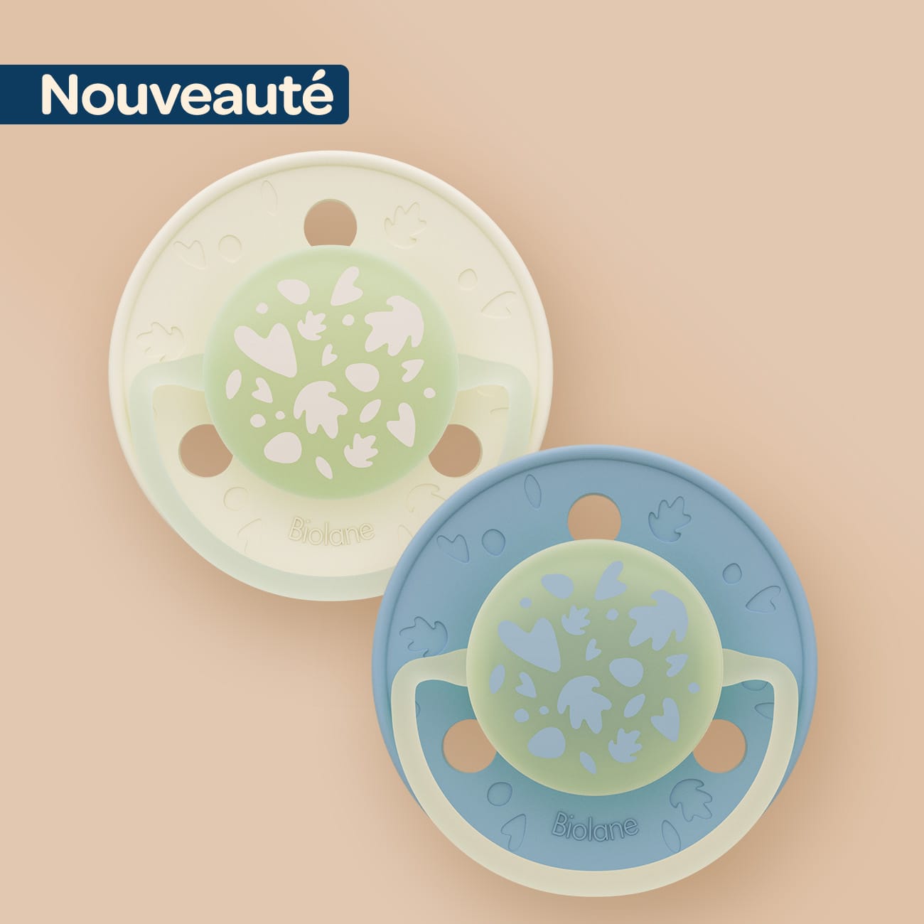 Lot de 2 sucettes nuit rondes Bleu