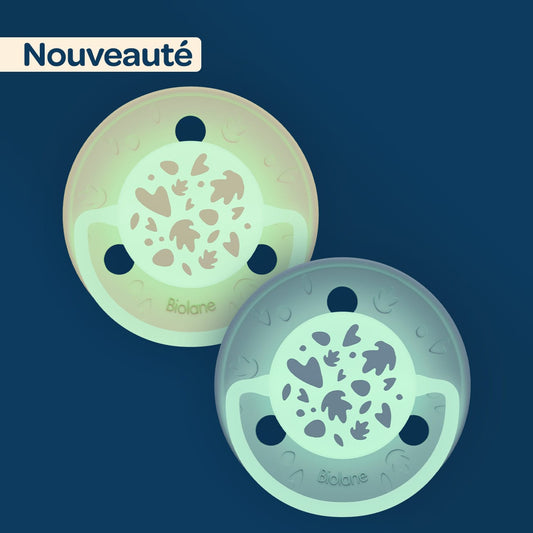 Lot de 2 sucettes nuit rondes Bleu - Nuit