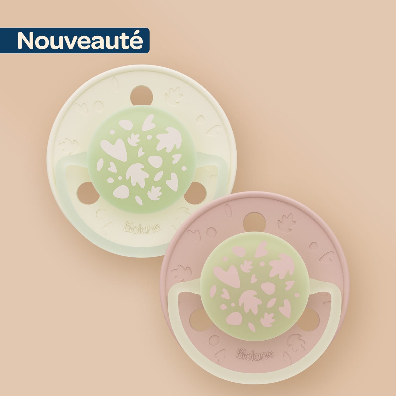Lot de 2 sucettes nuit rondes Rose