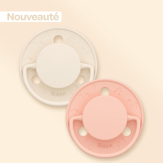 Lot de 2 sucettes rondes 0-6 mois Rose