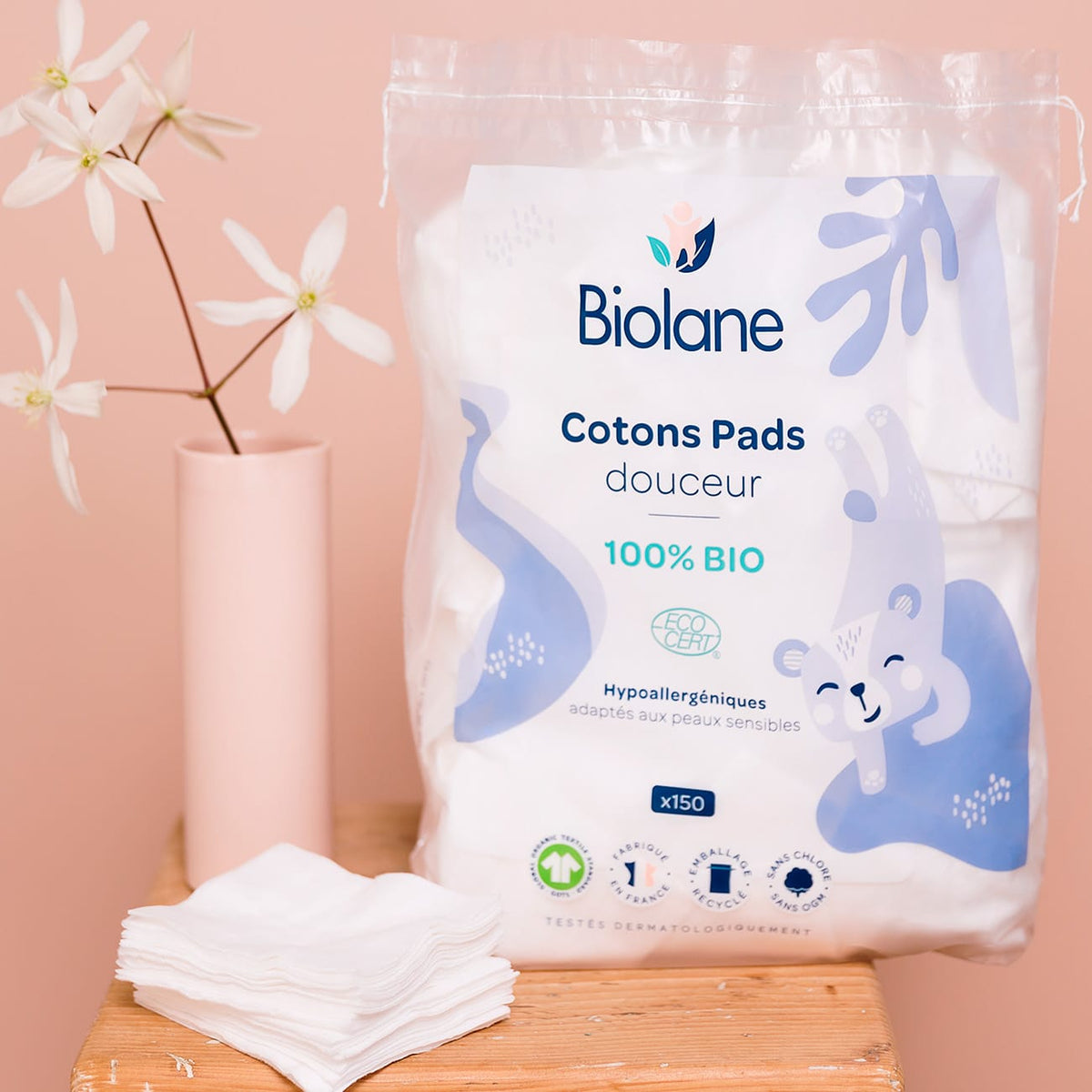 Lot 3x Cotons Pads douceur 100% BIO
