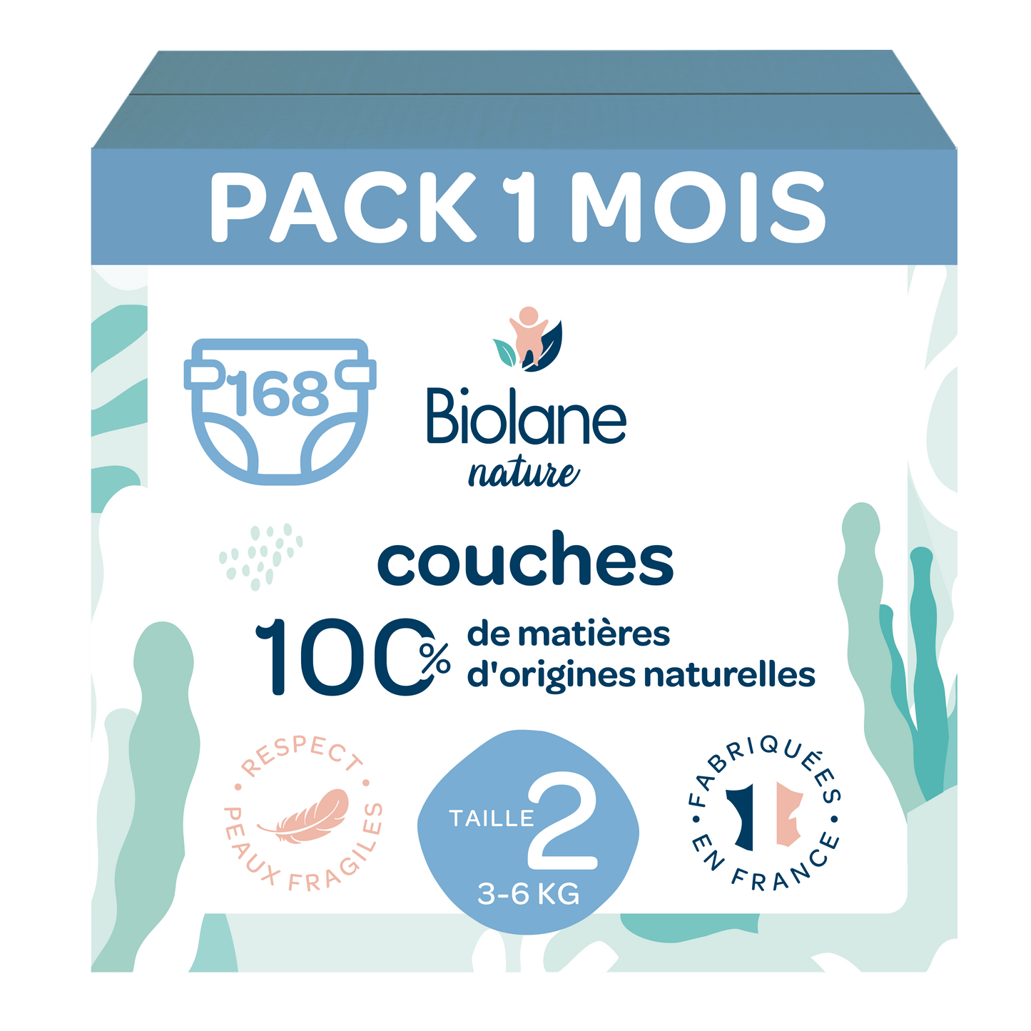 Pack 1 mois couches Biolane Nature de 3 à 6 kg