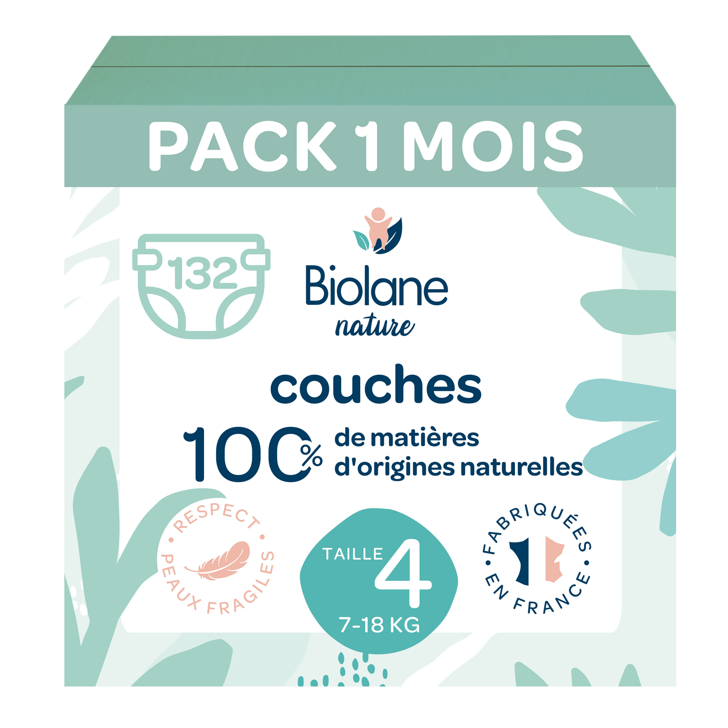 Pack 1 mois couches Biolane Nature de 7 à 18 kg