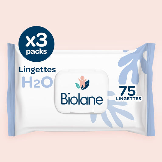 Lingettes H2O x75 lot de 3