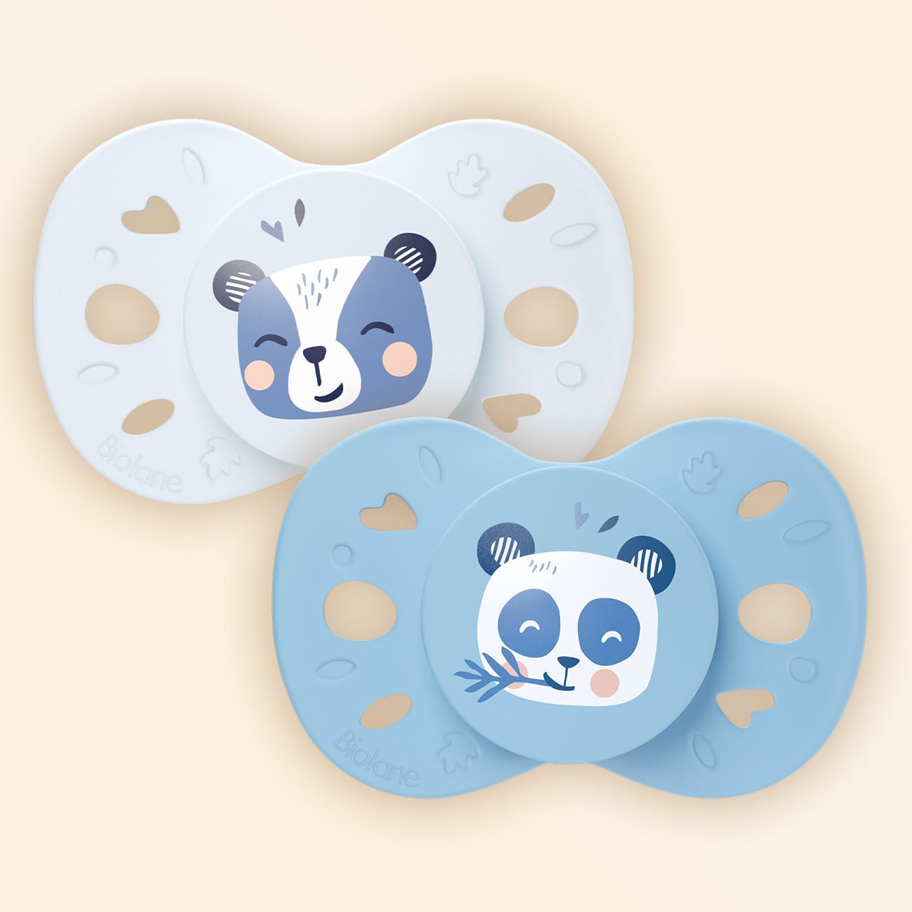 [OLD] Lot de 2 sucettes anatomiques animaux +18 mois Bleu