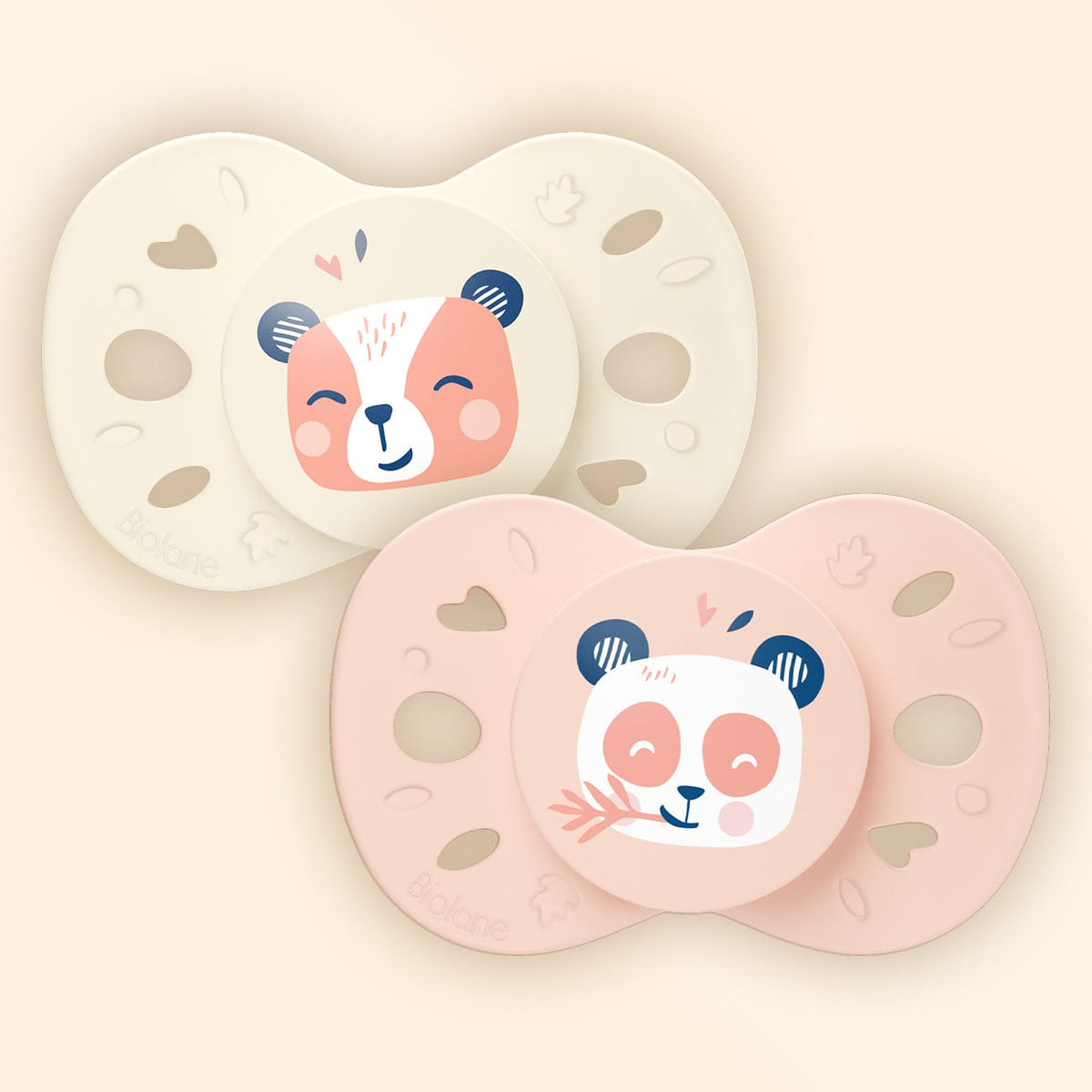 [OLD] Lot de 2 sucettes anatomiques animaux +18 mois Rose