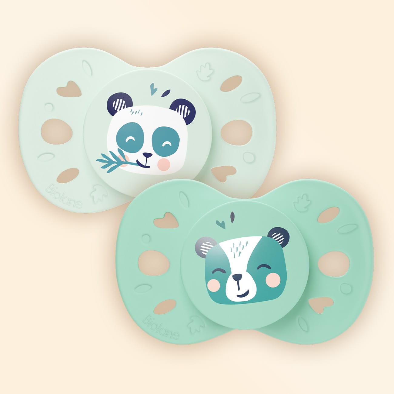 [OLD] Lot de 2 sucettes anatomiques animaux +18 mois Vert