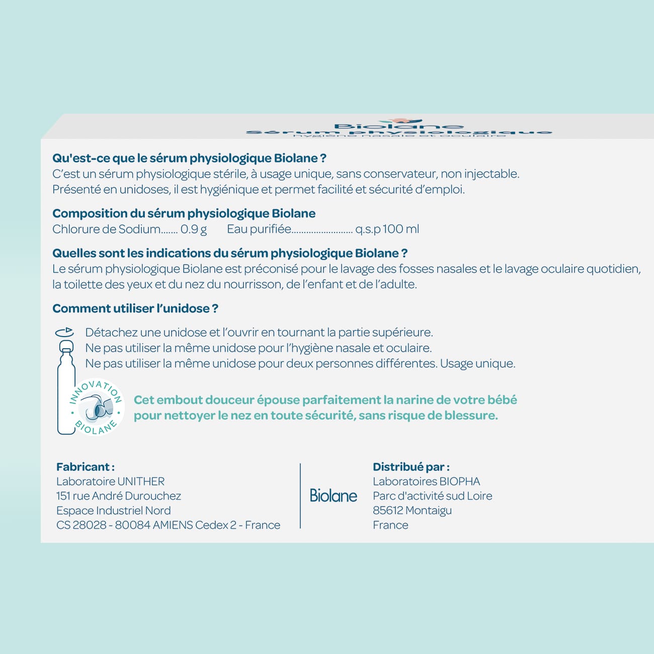 Sérum physiologique en unidoses